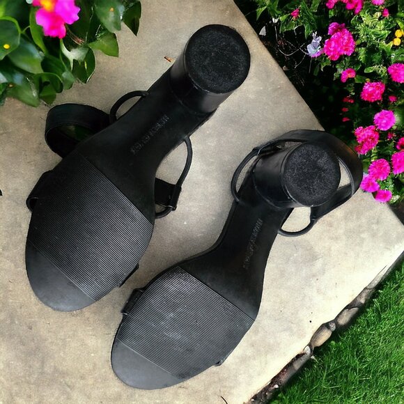 ELIZABETH & JAMES  (8.5) CALENDULA Round 2 1/2" Strappy High Heel in Black - Picture 9 of 13